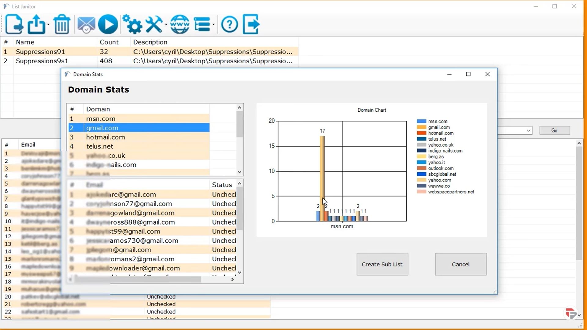 screenshot of List Janitor